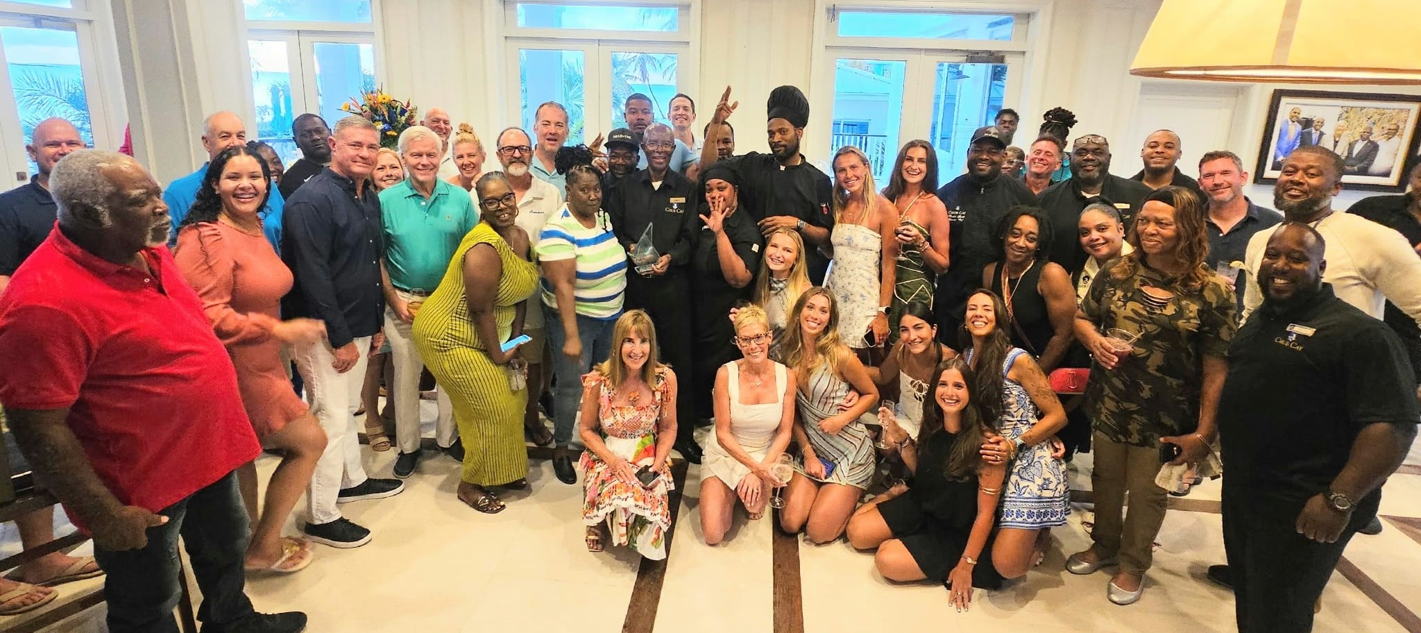 Staff and members gathered in the clubhouse for Remedy's retirement party